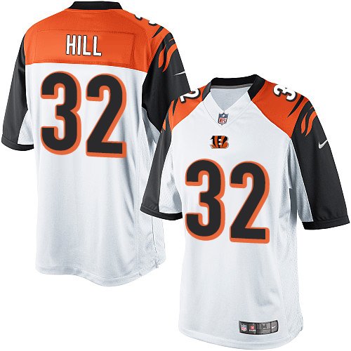 Youth Elite Jeremy Hill Nike Jersey White Road - #32 NFL Cincinnati Bengals